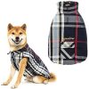 Plaid Dog Winter Jacket - Windproof Dog Clothes Warm Pet Coats for Cold Weather, for Small Medium Large Dogs